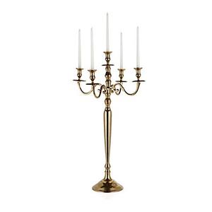 Candélabre de lampe en cristal plaqué or durable de meilleur conception dessus de table de mariage pour la maison et les hôtels partie décorative fait à la main utilisé - Product Image 2