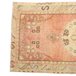 Alfombra Oushak de lana turca tradicional personalizada 3x5,9 pies Patrón abstracto de pila baja Corredor de pasillo - Product Image 1