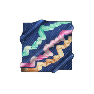 Écharpe carrée en crêpe de soie satiné à motifs géométriques Pierre Cardin 90x90 - Product Image 1