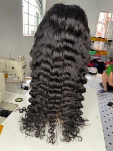 Perruques frontales 100% cheveux humains vierges vietnamiens de qualité supérieure Remy, avec ondulations profondes, densité 180%, trame de peau et cheveux bruts - Product Image 3