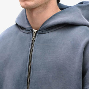 Sudadera con capucha para hombre de algodón de 500 g/m², personalizada, con hombros caídos, corte holgado, con cremallera, oversize, efecto descolorido por el sol, de peso pesado - Product Image 6