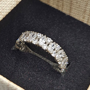 Bague en argent S925 personnalisée avec moissanite VVS pour femme, coupe brillante marquise, bague de fiançailles, bijoux fins, bagues en diamant VVS - Product Image 6
