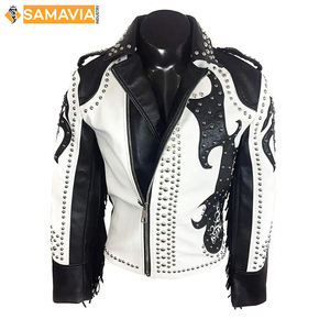 Classic College Style <b>Trucker</b> Leather Bomber <b>Jacket</b> Unisex Genuine Leather OEM Waterproof Windproof Spring SAMAVIA Industry - Product Image 6