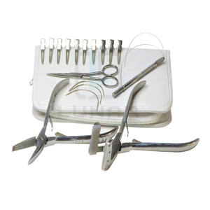 Kit de herramientas de extensión de cabello, accesorios personalizados y etiquetado de marca, pulido de plata, Funda de cuero de PVC blanco - Product Image 4