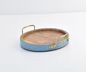 Arabic Style Wooden & Metal Chocolate & Dessert <b>Serving</b> Tray <b>Bowl</b> 100% Food Safe New Design for Diwali Occasions Wholesale Price - Product Image 4