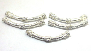 44X5mm Tube de fabrication de bijoux incurvé en argent oxydé et plaqué or 18 carats plaqué or et argent plaqué cuivre oxydé B707 - Product Image 4