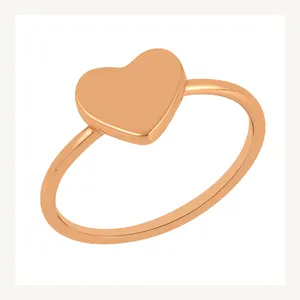 Design fine jewelry sterling 925 silver rose gold plating plain vintage heart shape ring valentine gift jewelry her women