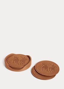 Premium leather coasters for interior styling with thick durable surface made to protect wooden <b>tables</b> in elegance - Product Image 3