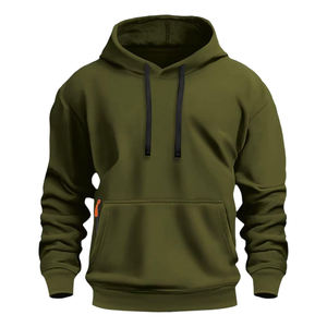Sweat à capuche pull personnalisé pour hommes 380 GSM polaire coton brossé intérieur surdimensionné sweat uni manches longues tissu lourd - Product Image 6