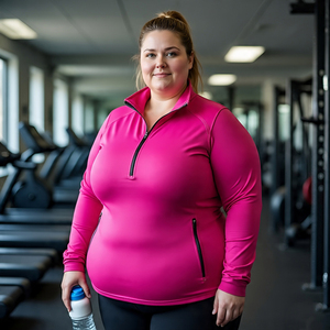 Chaquetas de entrenamiento de talla grande para mujer, ropa de entrenamiento de gimnasio de Color sólido, chaqueta con cremallera, chaqueta de gran tamaño para correr para mujer - Product Image 6