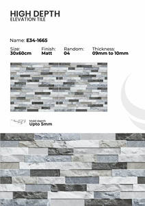 กระเบื้องพอร์ซเลนสำหรับผนังภายนอก ขนาด 300x600 มม. สำหรับบุผนังด้านหน้า - Product Image 3