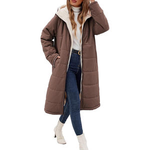 Veste d'hiver pour femme personnalisable, doudoune longue, cristal respirant, réversible, rembourrage en coton, coupe-vent, bomber, vêtements d'extérieur - Product Image 2