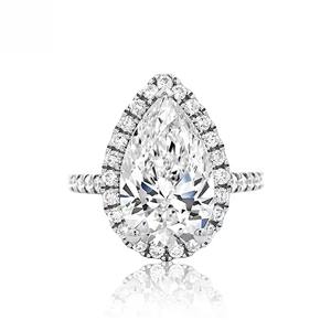 Anillo de compromiso de diamante cultivado en laboratorio de 1 quilate VVS2 E Color corte Pera de gama alta oro plata IGI certificado personalizado OEM ODM joyería - Product Image 5