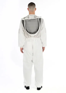 Traje de apicultura ventilado de poliéster/rayón de un solo pecho a prueba de viento con velo redondo para la seguridad del apicultor - Product Image 3