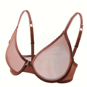 Soutien-gorge sexy pour femme en maille respirante, tissu transparent, bretelles réglables, grande taille, léger, maintien élevé, en nylon - Product Image 3