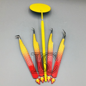 Miroir de qualité supérieure durable nouveauté forme ronde couleur jaune extensions de cils en acier inoxydable miroirs vison - Product Image 5