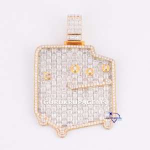 Glamorous Custom 14kt <b>Solid</b> <b>Gold</b> <b>Pendant</b> Iced out Hip Hop Style with Labgrown Brilliant Cut Diamonds VVS Clarity for Unisex - Product Image 1