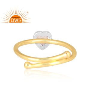 Último diseño hecho a mano 18K chapado en oro Natural Arco Iris Luna piedra preciosa apilable anillo Demi joyería fina fabricante - Product Image 4