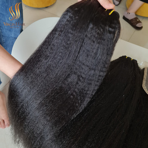 Kinky Straight Yaki Straight Frontal HD Lace Peluca Raw Virgin Extensiones de cabello humano vietnamita - Product Image 1