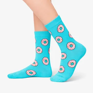 Chaussettes de tennis à motif donut de haute qualité, logo personnalisable, antibactériennes, respirantes, pour les sports d'automne comme le cyclisme, taille unique - Product Image 2