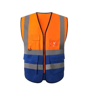 Pakistan Usine En Gros Gilet De Sécurité Orange Polyester pour L'usure Extérieure avec Strass Technics OEM Service Disponible - Product Image 1