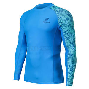 Nuevo OEM acepta camisa de manga larga de cuello redondo personalizado Rash Guard protección seguridad hombres deportes Rash Guard - Product Image 1