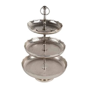 Cérémonie de mariage Fête Célébration Décoratif Aluminium Métal Nickel Finition Forme Personnalisée Gâteau Stand - Product Image 1