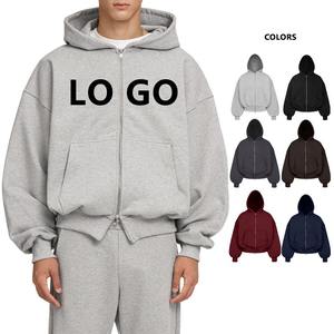 OEM Puff Impresión de algodón polar Zip Up Hoodie Heavyweight Warm Street Style Hoodie - Product Image 5