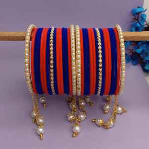 Grossiste indien Bijoux Fausse Perle Gland Bracelet Uni Velours Bracelets De Mariage Indien Ensemble De Bijoux Pour Femmes - Product Image 2