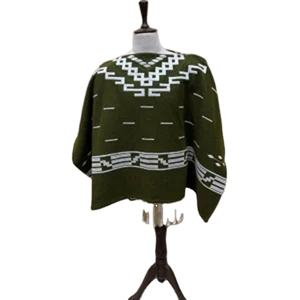 Clint Eastwood Style Spaghetti Western Laine Poncho Châle Motif Original 'Le Bon Mauvais Ugly' Costume Vert Olive Costumes Élégants - Product Image 1