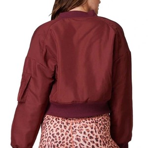 2025 chaqueta Bomber sólida para mujer Regular transpirable 100% poliéster cálido otoño ganchillo personalizable mangas completas - Product Image 5