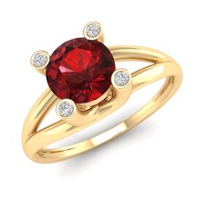 REYES Solitaire 14K oro 0.84Ct corte redondo granate piedra preciosa anillo de compromiso IGI certificado Diamante boda joyería fina para mujeres - Product Image 2