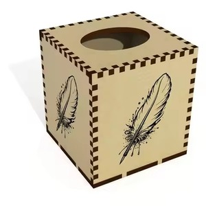 Boîte à mouchoirs en bois naturel avec logo personnalisé porte-serviettes forme rectangulaire pour restaurant hôtel utilisation sur table porte-boîte à serviettes fini - Product Image 2