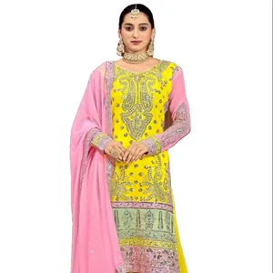 Tradisional India Pakistan cantik modis penjualan laris gaun Salwar kameez 2024