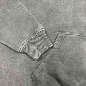 Sudadera con Capucha Estilo Vintage Lavada a la Piedra, Impresión Serigrafiada, Algodón Grueso, Sudadera Pesada Lavada al Ácido para Hombre - Product Image 2