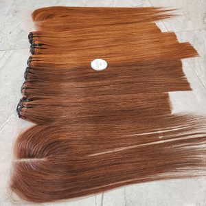 Grade de Remy vietnamien os droit brun faisceaux de cheveux humains vierge cheveux tisse dentelle française couleur transparente #4 dentelle brune - Product Image 1
