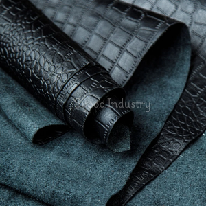 หนังวัวแท้ หนังแท้ลายจระเข้ หนังนูนลาย สำหรับทำกระเป๋า - Product Image 5