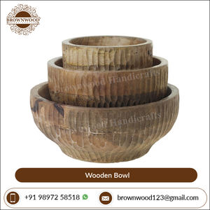 Durable Top Selling Modern Design Home Hotel Supplies Wooden Handmade Bowl Set of 3 for Bar Banquet and Home Kitchen Use - Product Image 5