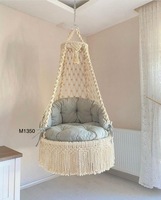 100% fait à la main en macramé suspendu balançoire Boho Style tissé à la main suspendu hamac chaise balançoire pour balcon et jardin