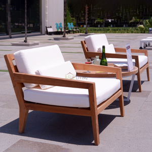 Cattalina Moana Silla de jardín de madera de teca de alta calidad para exteriores, con espuma suave para embellecer su sala de estar - Product Image 5