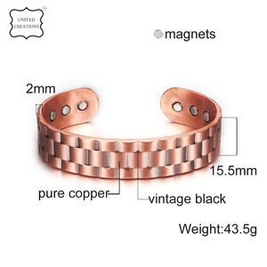 Le plus récent bracelet magnétique en cuivre pur pour hommes avec aimants haute puissance pour le soulagement de la douleur arthritique - Product Image 2