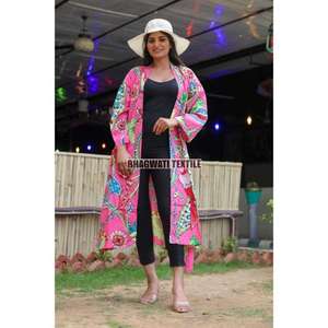 Kimono en coton indien tendance pour femme pour la vie quotidienne vêtements de nuit d'été/d'hiver pour hôtel/fête/maison cadeau tendance - Product Image 1