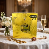 Meilleures ventes OEM ODM : Boîtes en carton doré en gros pour sachets de miel, pour miel aux herbes Power Vip, emballage de 15 sachets de miel naturel