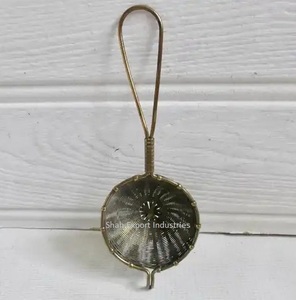 Best-Selling Antique Gold Metal Brass <b>Tea</b> Infuser with Long Handle Kitchenware for Loose Leaf <b>Tea</b> Wire Mesh Elegant Practical - Product Image 1