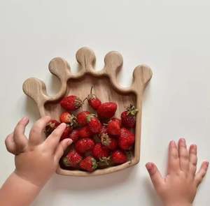 Nuevo diseño 2024 corona de madera bandeja para servir plato para servir decoración de boda Hotel bar decoración del hogar - Product Image 1