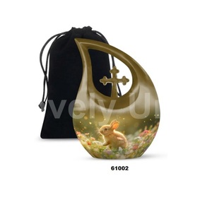 Hermosa urna para adultos de cremación con tema de flores 3D para cenizas humanas, recuerdo decorativo, urna cruzada con bolsa de terciopelo gratis - Product Image 4