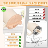 Couvercle de gobelet de 40 oz et 60 oz de remplacement pour la coupe Stanley de 40 oz avec poignée Support en silicone pour téléphone portable Couvre-gobelets anti-éclaboussures