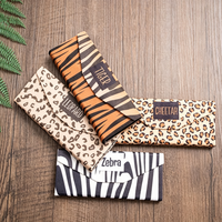 Étui à lunettes pliable à imprimé animalier tendance, logo personnalisé, protection pour lunettes, fermeture magnétique, étui à lunettes pliable