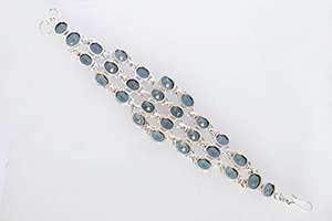 Bracelet réglable en argent Sterling 925 de haute qualité véritable Lolite Quartz pierre précieuse Bracelet de mode Fine chaîne lien bijoux pour - Product Image 4