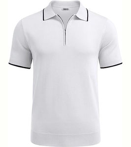 Haute qualité hommes Polo T-shirt Slim Fit avant 1/4 Zip Golf Sportswear Golf Polo 100% coton tissu chemise conception personnalisée oem - Product Image 4